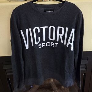Victoria Sport Dark Gray Crewneck Pullover Sweater Womens Size Large
